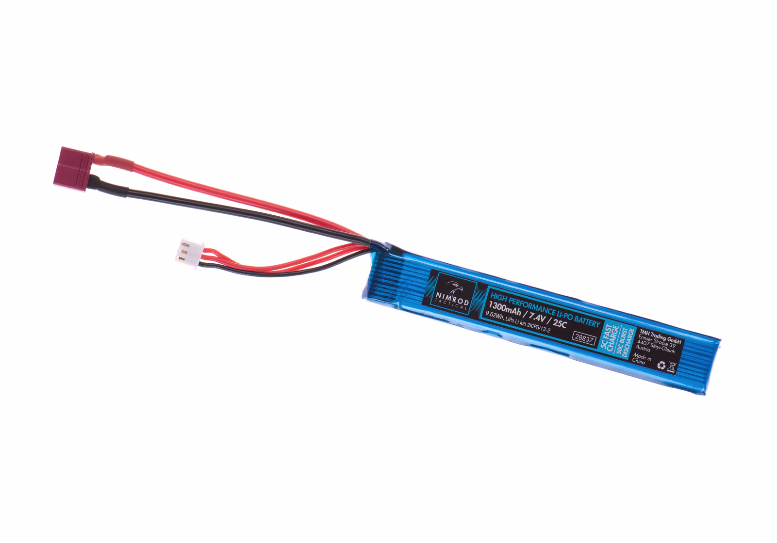 Nimrod LiPo 7.4V 1300mAh 25C Stock Tube Type T-Plug